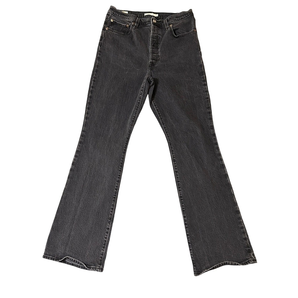 Levi's Ribcage Boot Jeans Womens 31 Black High Waisted Button Fly 29x31